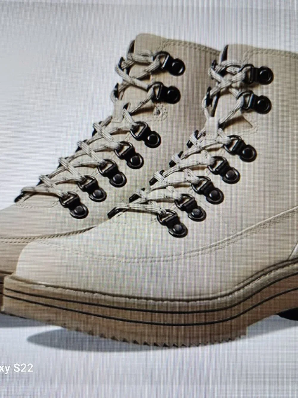 Teva Light Beige Platform Lace-Up Ankle Booties